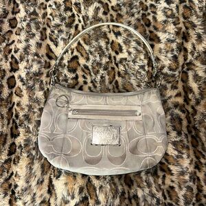 Coach x Poppy Silver Shoulder Bag